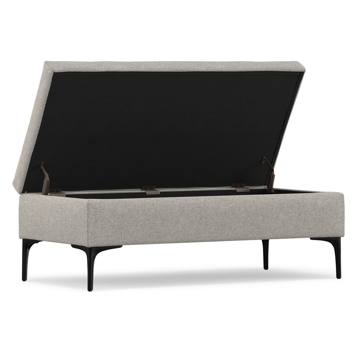 Cloud Grey Linen Style Fabric | Rebecca Large Coffee Table Storage Ottoman with Lift up Lid in Linen