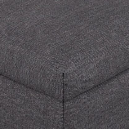 Slate Grey Linen Style Fabric | Rebecca Large Coffee Table Storage Ottoman with Lift up Lid in Linen