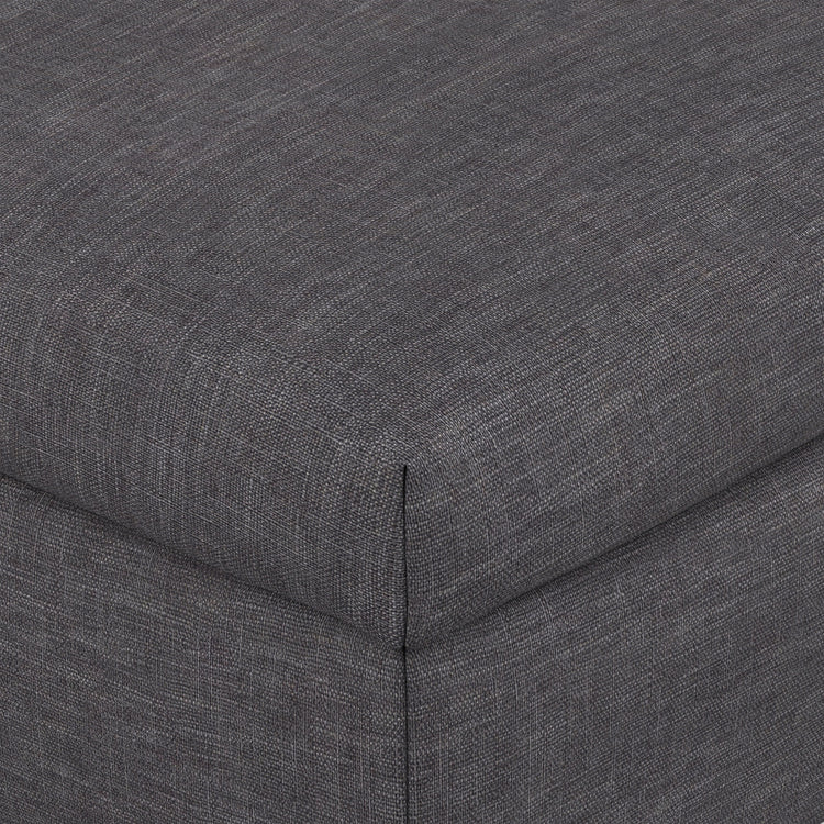 Slate Grey Linen Style Fabric | Rebecca Large Coffee Table Storage Ottoman with Lift up Lid in Linen