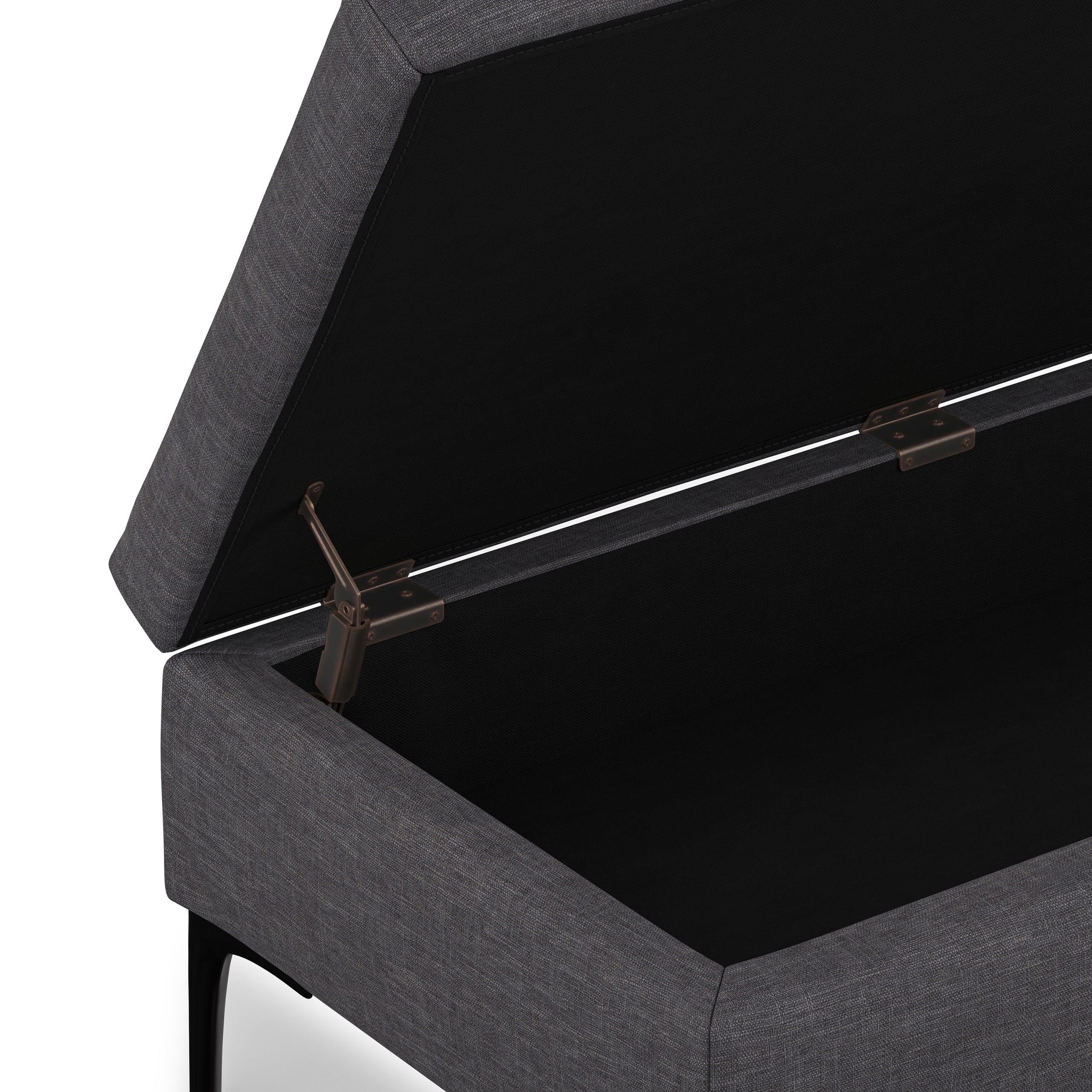 Slate Grey Linen Style Fabric | Rebecca Large Coffee Table Storage Ottoman with Lift up Lid in Linen