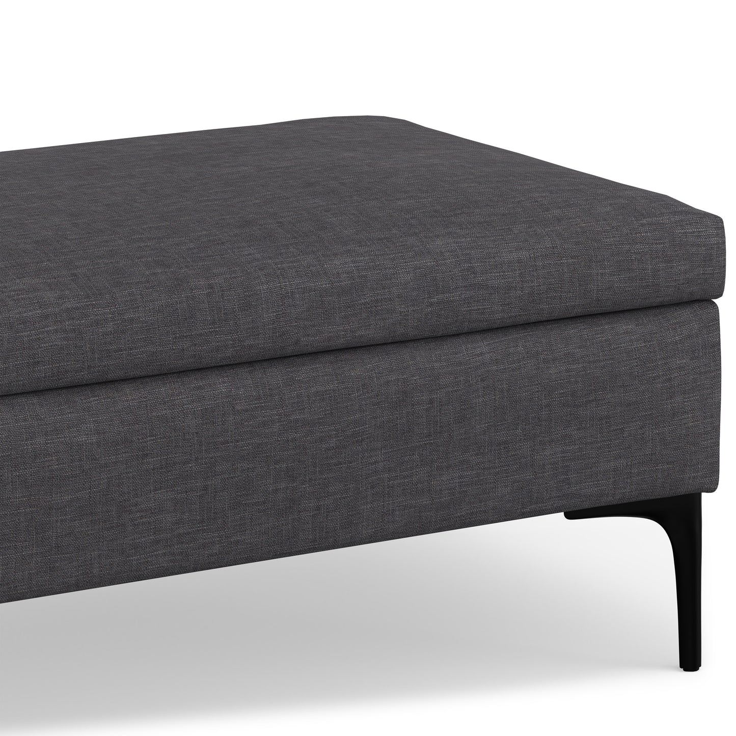 Slate Grey Linen Style Fabric | Rebecca Large Coffee Table Storage Ottoman with Lift up Lid in Linen
