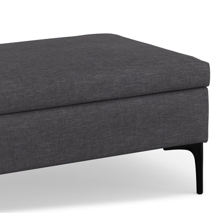 Slate Grey Linen Style Fabric | Rebecca Large Coffee Table Storage Ottoman with Lift up Lid in Linen