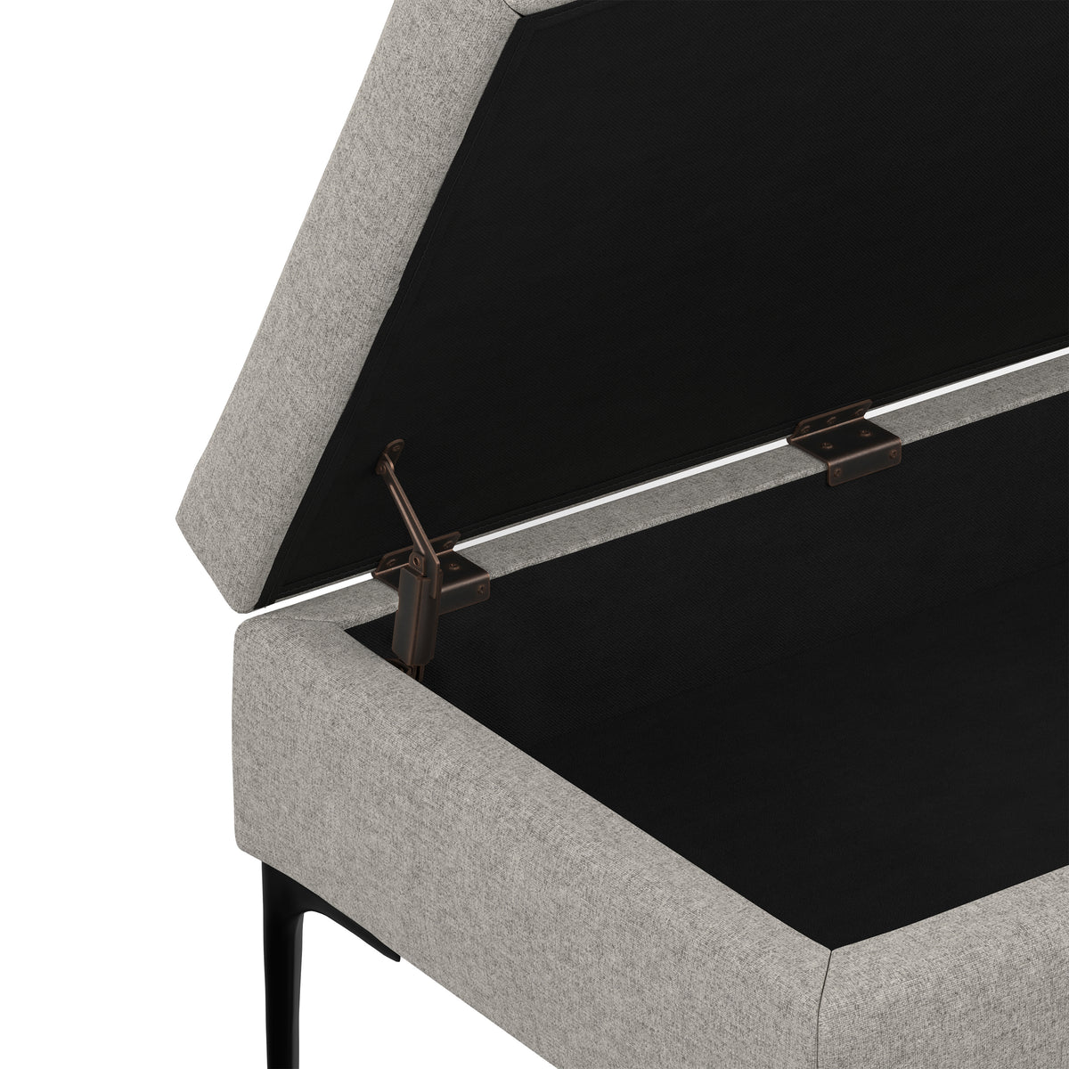 Cloud Grey Linen Style Fabric | Rebecca Rectangular Coffee Table Storage Ottoman with Lift Up Lid in Linen Style Fabric