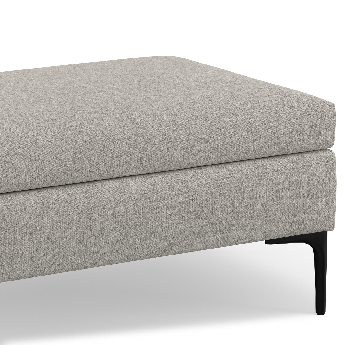 Cloud Grey Linen Style Fabric | Rebecca Rectangular Coffee Table Storage Ottoman with Lift Up Lid in Linen Style Fabric