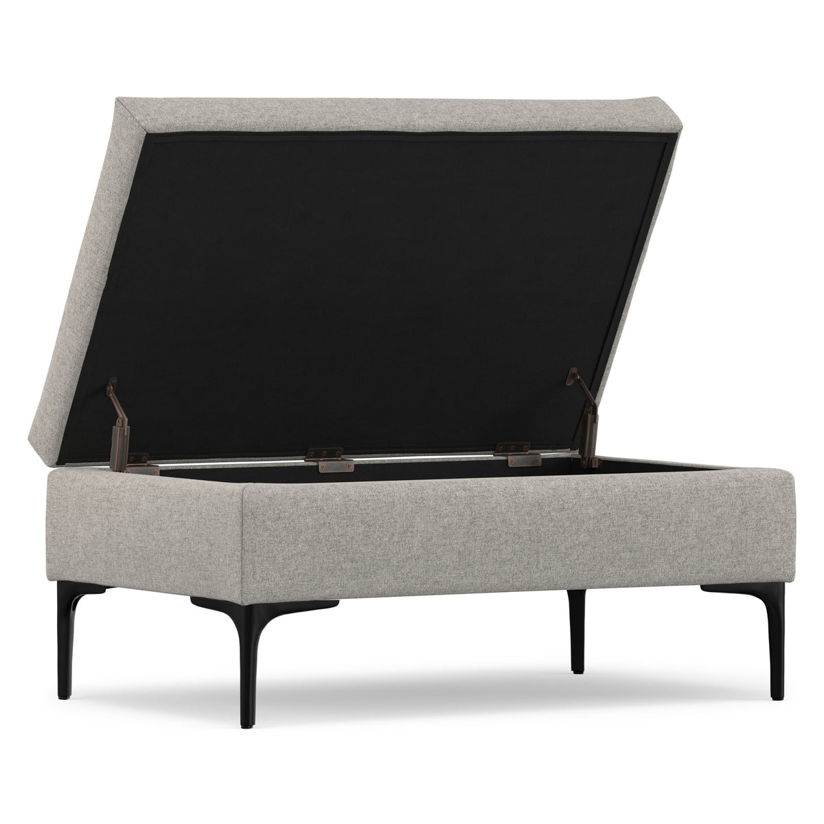 Cloud Grey Linen Style Fabric | Rebecca Rectangular Coffee Table Storage Ottoman with Lift Up Lid in Linen Style Fabric