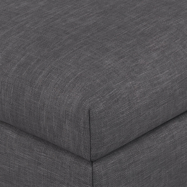 Slate Grey Linen Style Fabric | Rebecca Rectangular Coffee Table Storage Ottoman with Lift Up Lid in Linen Style Fabric