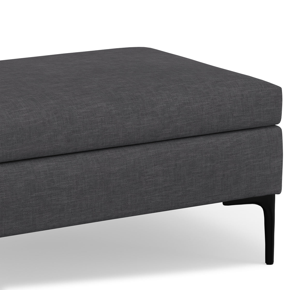 Slate Grey Linen Style Fabric | Rebecca Rectangular Coffee Table Storage Ottoman with Lift Up Lid in Linen Style Fabric