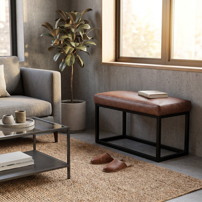 Distressed Saddle Brown | Reynolds Small Bench