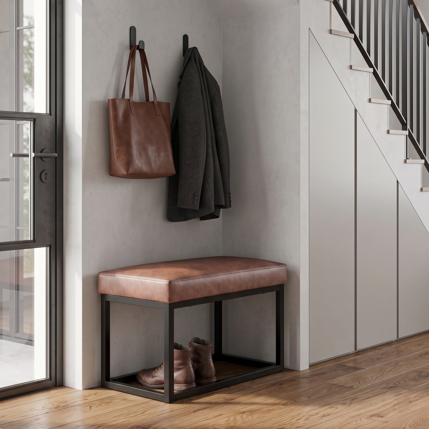 Distressed Saddle Brown | Reynolds Small Bench