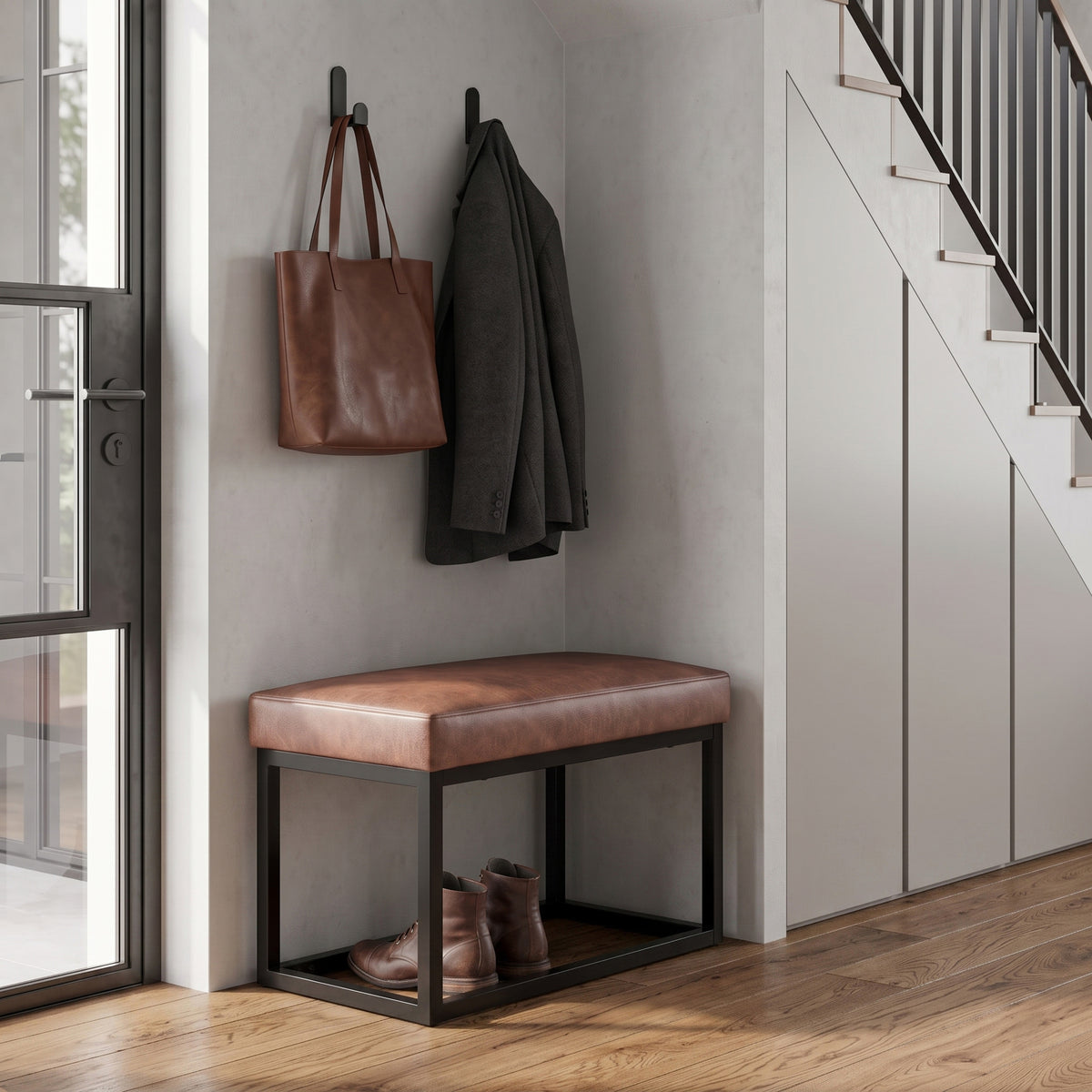 Distressed Saddle Brown | Reynolds Small Bench