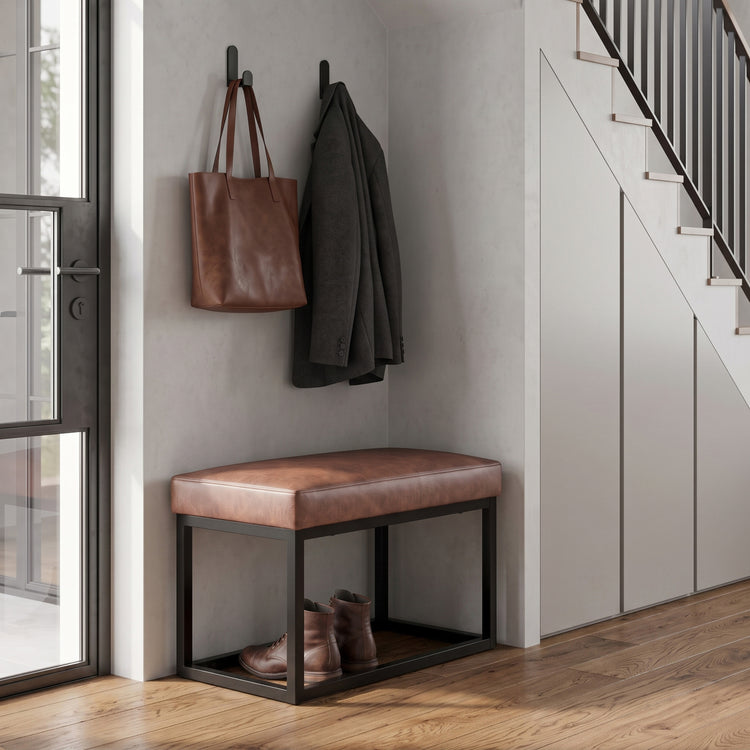 Distressed Saddle Brown | Reynolds Small Bench