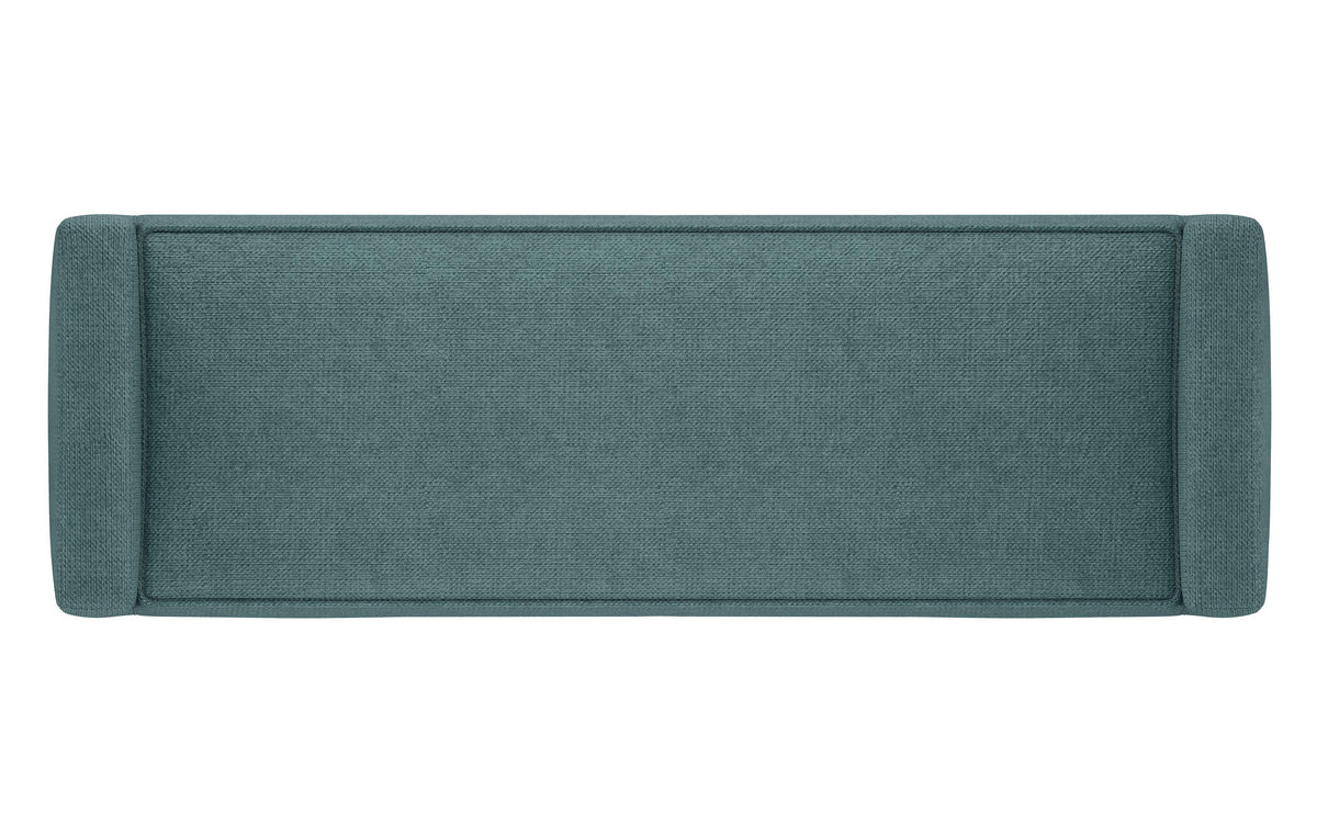 Smoky Teal Linen Style Polyester | Scott Ottoman Bench