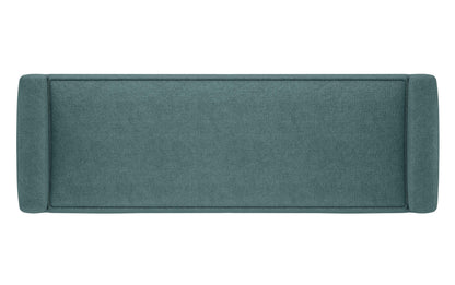 Smoky Teal Linen Style Polyester | Scott Ottoman Bench