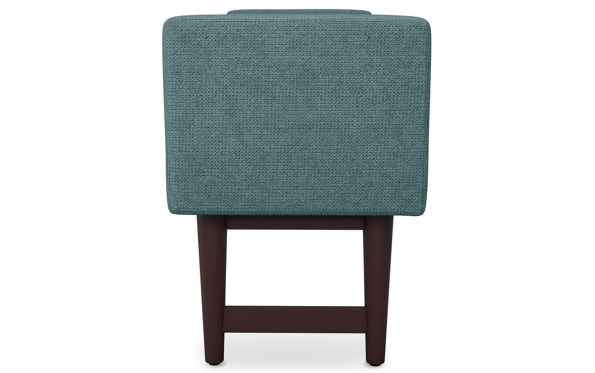 Smoky Teal Linen Style Polyester | Scott Ottoman Bench