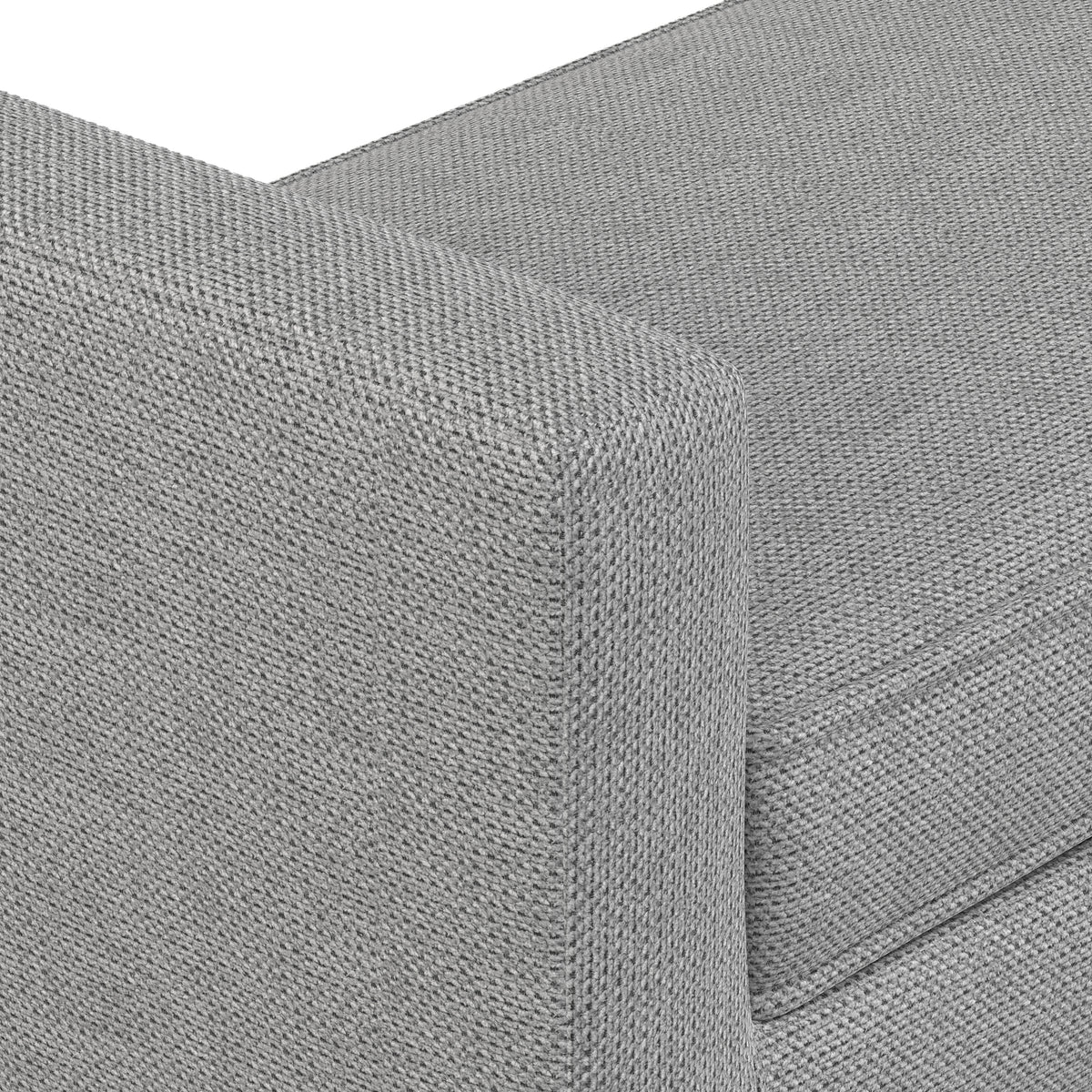 Pewter Grey Linen Style Polyester | Scott Small Ottoman Bench