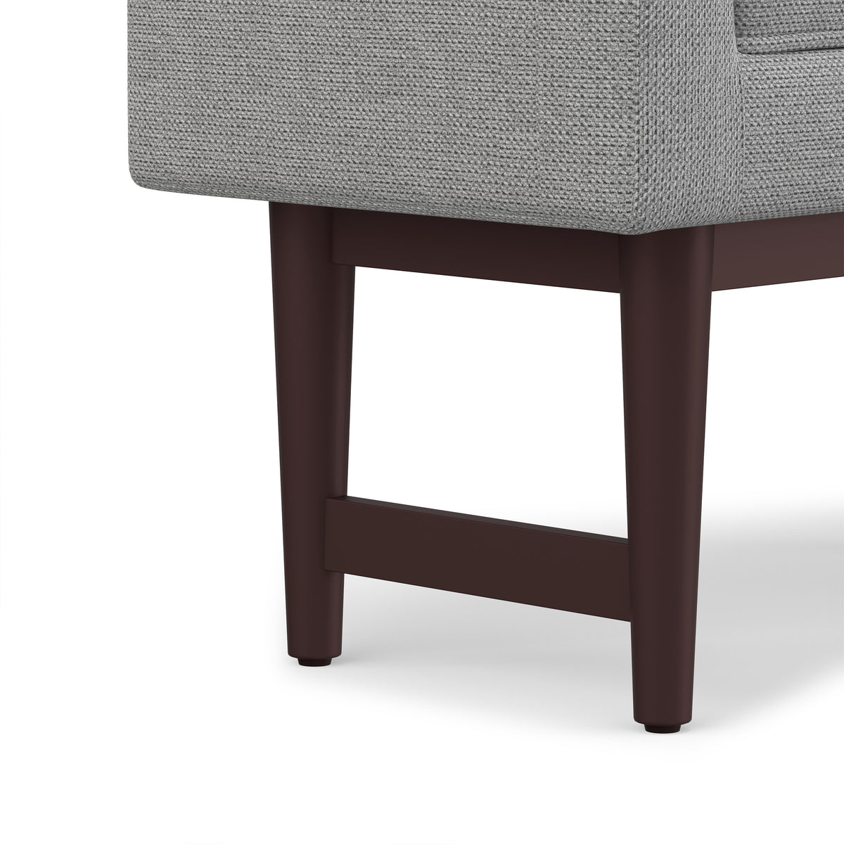 Pewter Grey Linen Style Polyester | Scott Small Ottoman Bench