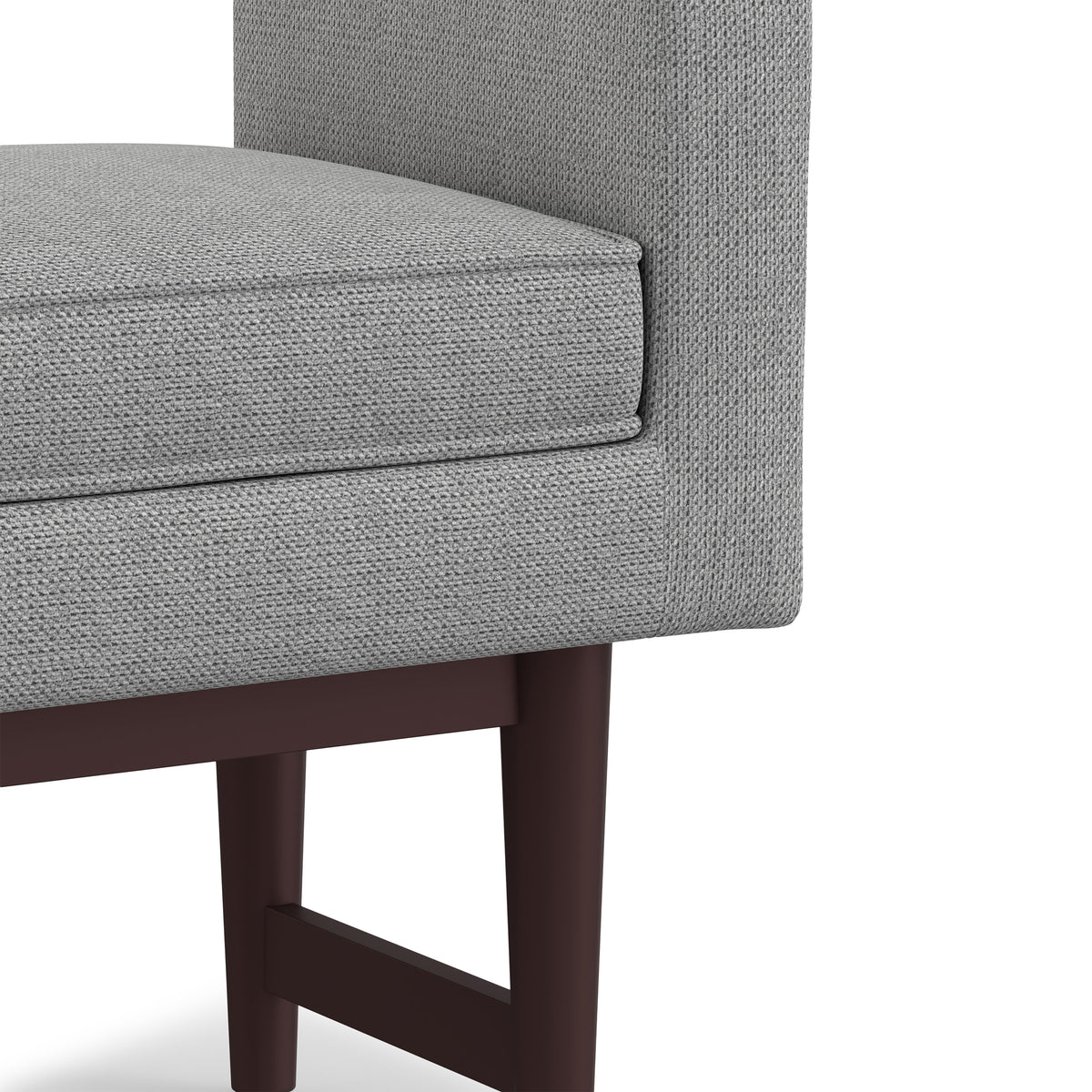 Pewter Grey Linen Style Polyester | Scott Small Ottoman Bench