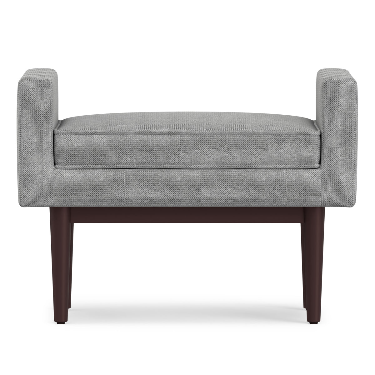 Pewter Grey Linen Style Polyester | Scott Small Ottoman Bench