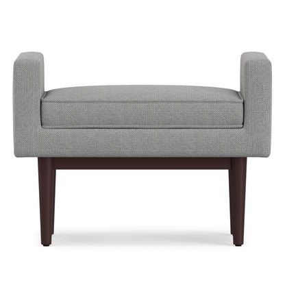 Pewter Grey Linen Style Polyester | Scott Small Ottoman Bench