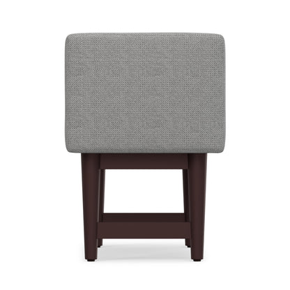 Pewter Grey Linen Style Polyester | Scott Small Ottoman Bench
