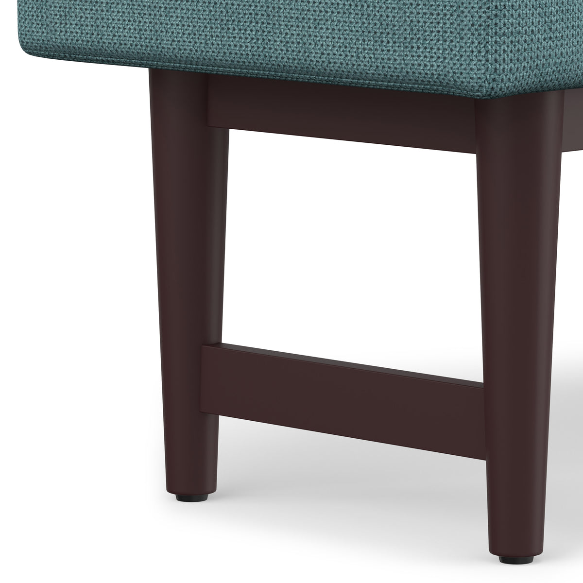 Smoky Teal Linen Style Polyester | Scott Small Ottoman Bench