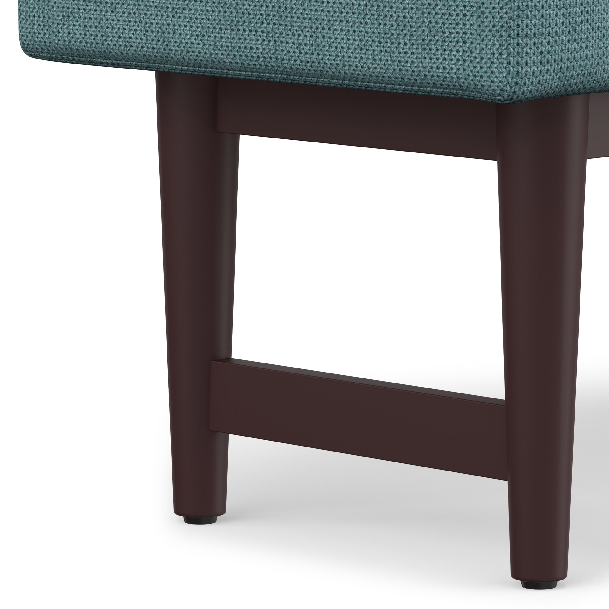 Smoky Teal Linen Style Polyester | Scott Small Ottoman Bench