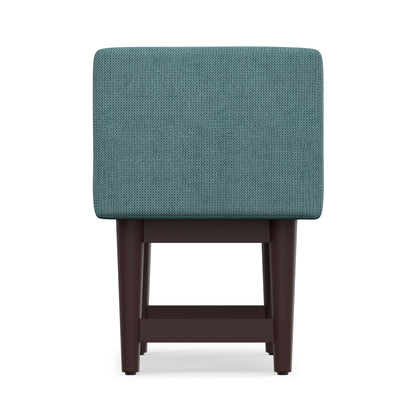 Smoky Teal Linen Style Polyester | Scott Small Ottoman Bench