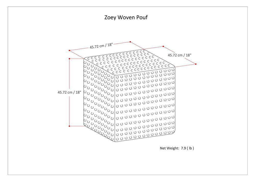 Multi Beige | Zoey Woven Cube Pouf