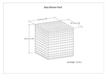 Multi Beige | Zoey Woven Cube Pouf