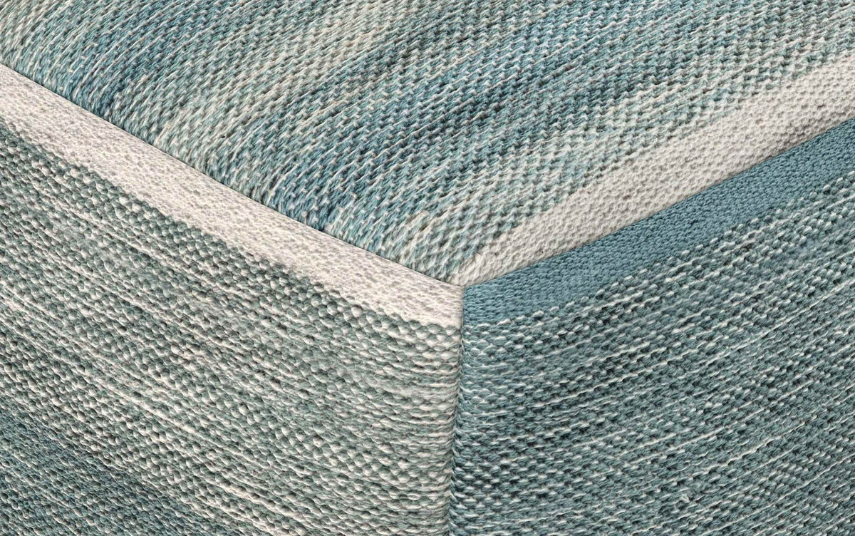 Blue/Grey | Naya Patterned Cube Pouf