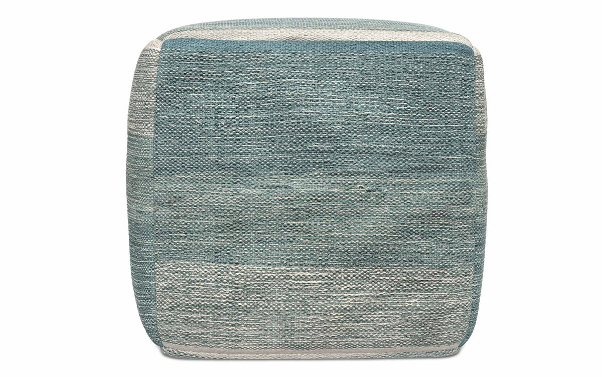 Blue/Grey | Naya Patterned Cube Pouf