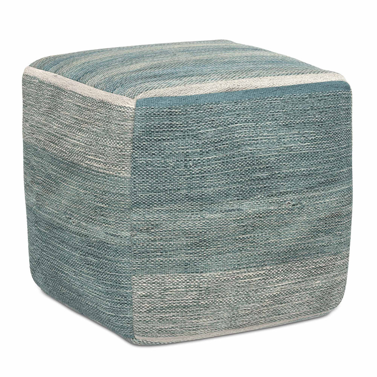 Blue/Grey | Naya Patterned Cube Pouf