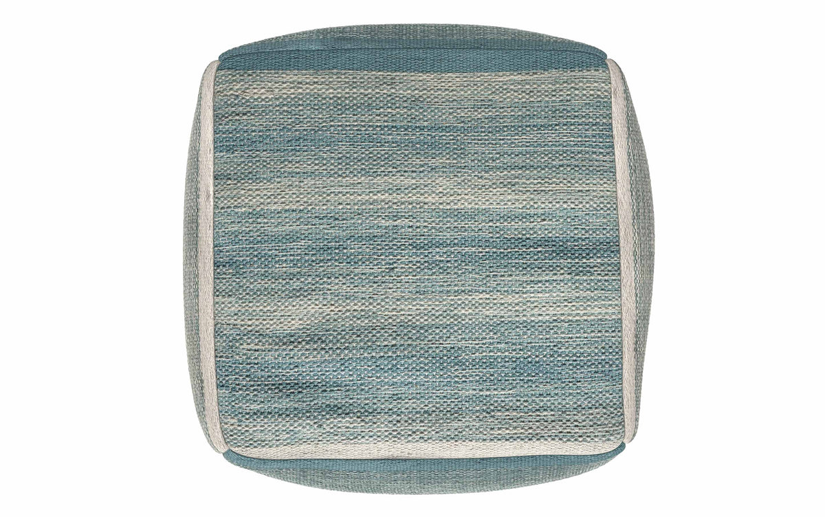 Blue/Grey | Naya Patterned Cube Pouf