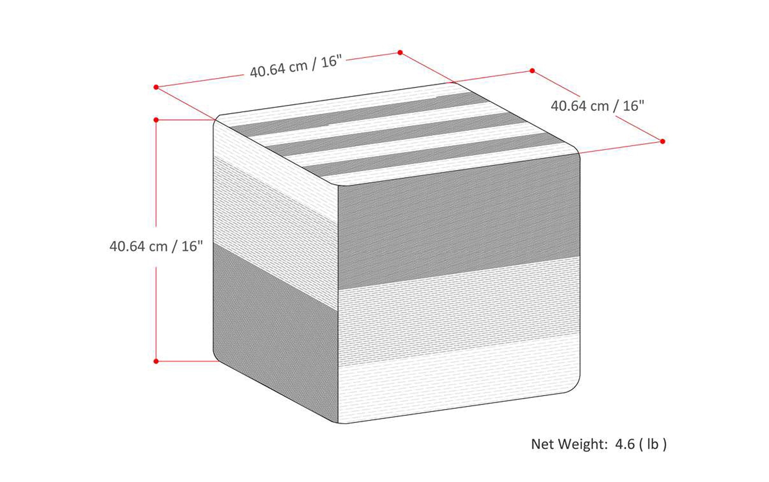 Black/Grey | Naya Patterned Cube Pouf