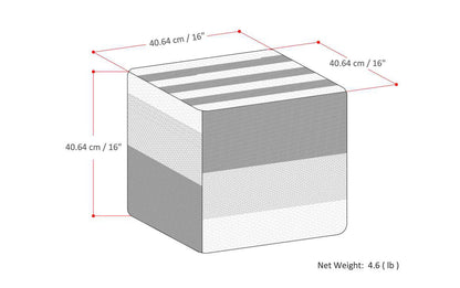 Black/Grey | Naya Patterned Cube Pouf