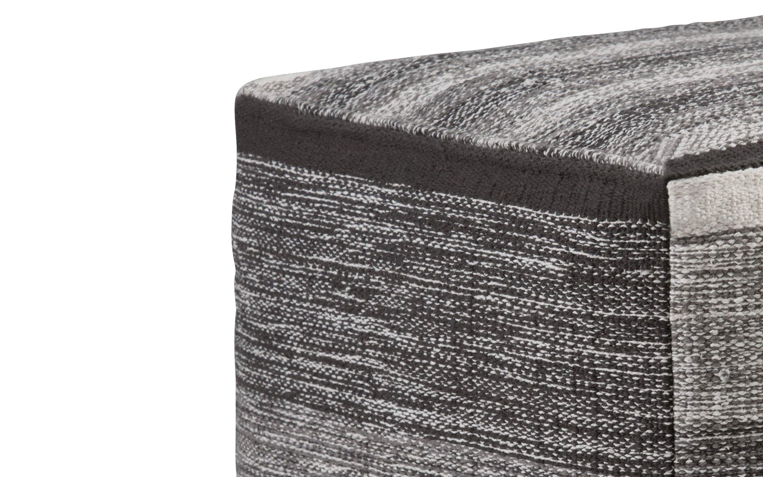 Black/Grey | Naya Patterned Cube Pouf
