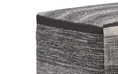 Black/Grey | Naya Patterned Cube Pouf