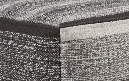 Black/Grey | Naya Patterned Cube Pouf