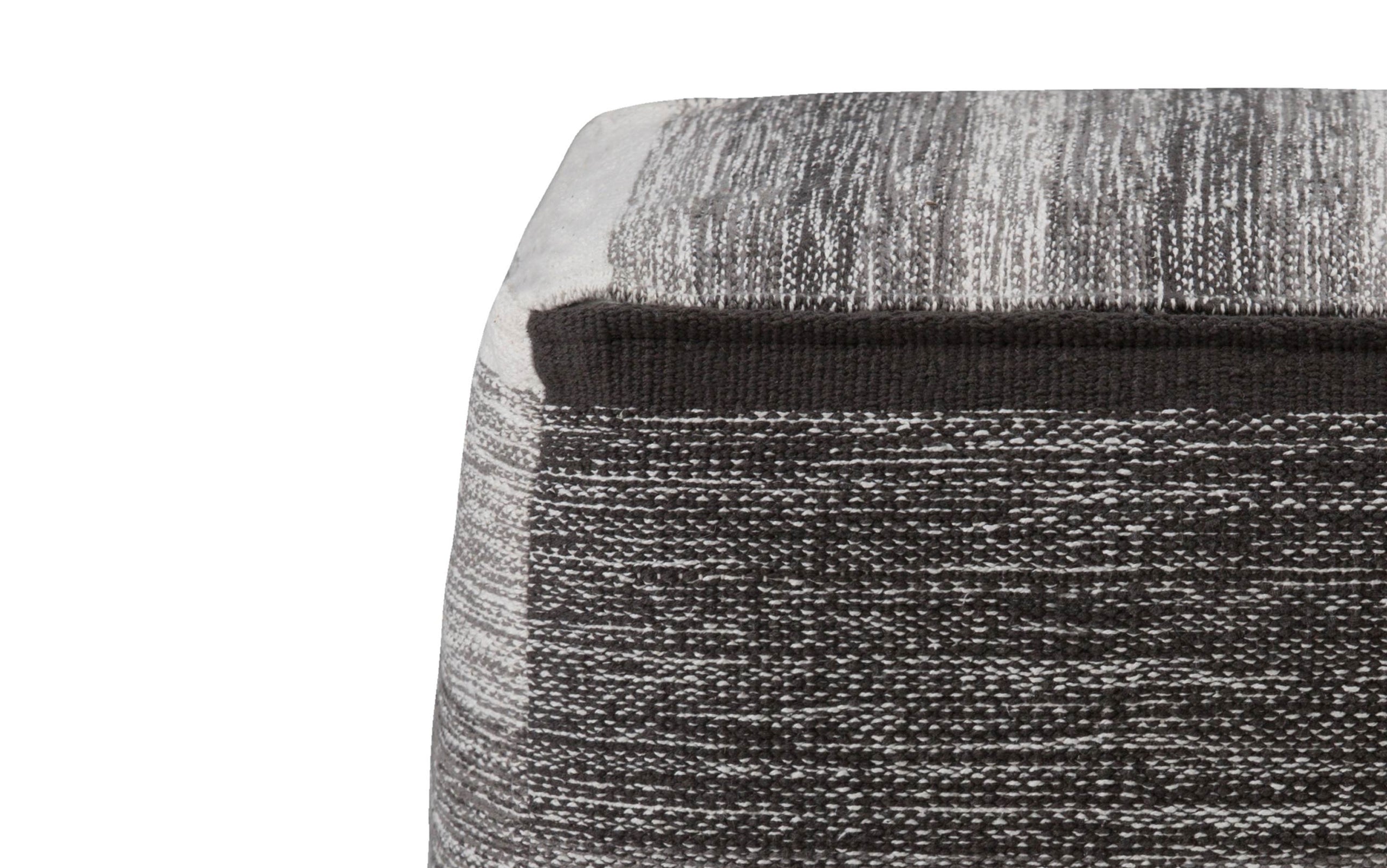 Black/Grey | Naya Patterned Cube Pouf