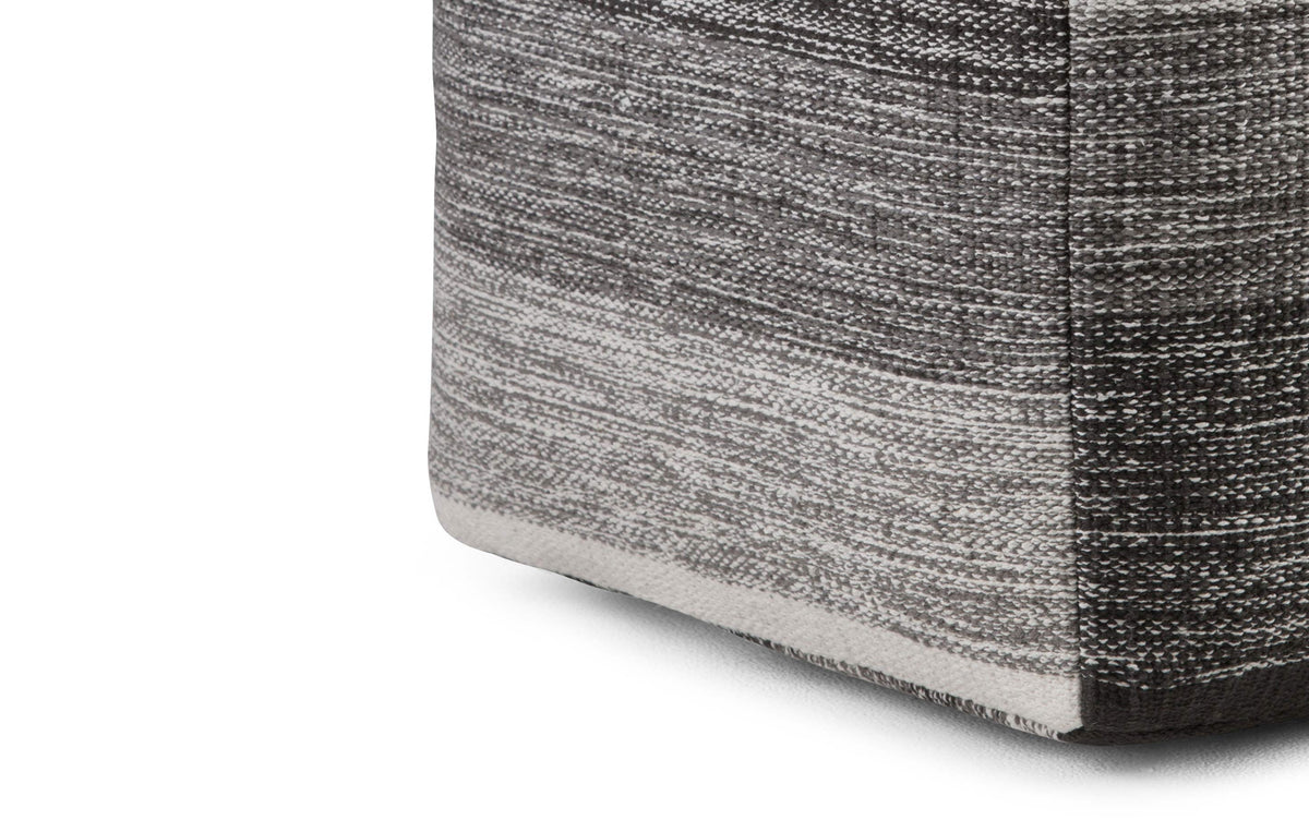 Black/Grey | Naya Patterned Cube Pouf