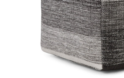 Black/Grey | Naya Patterned Cube Pouf