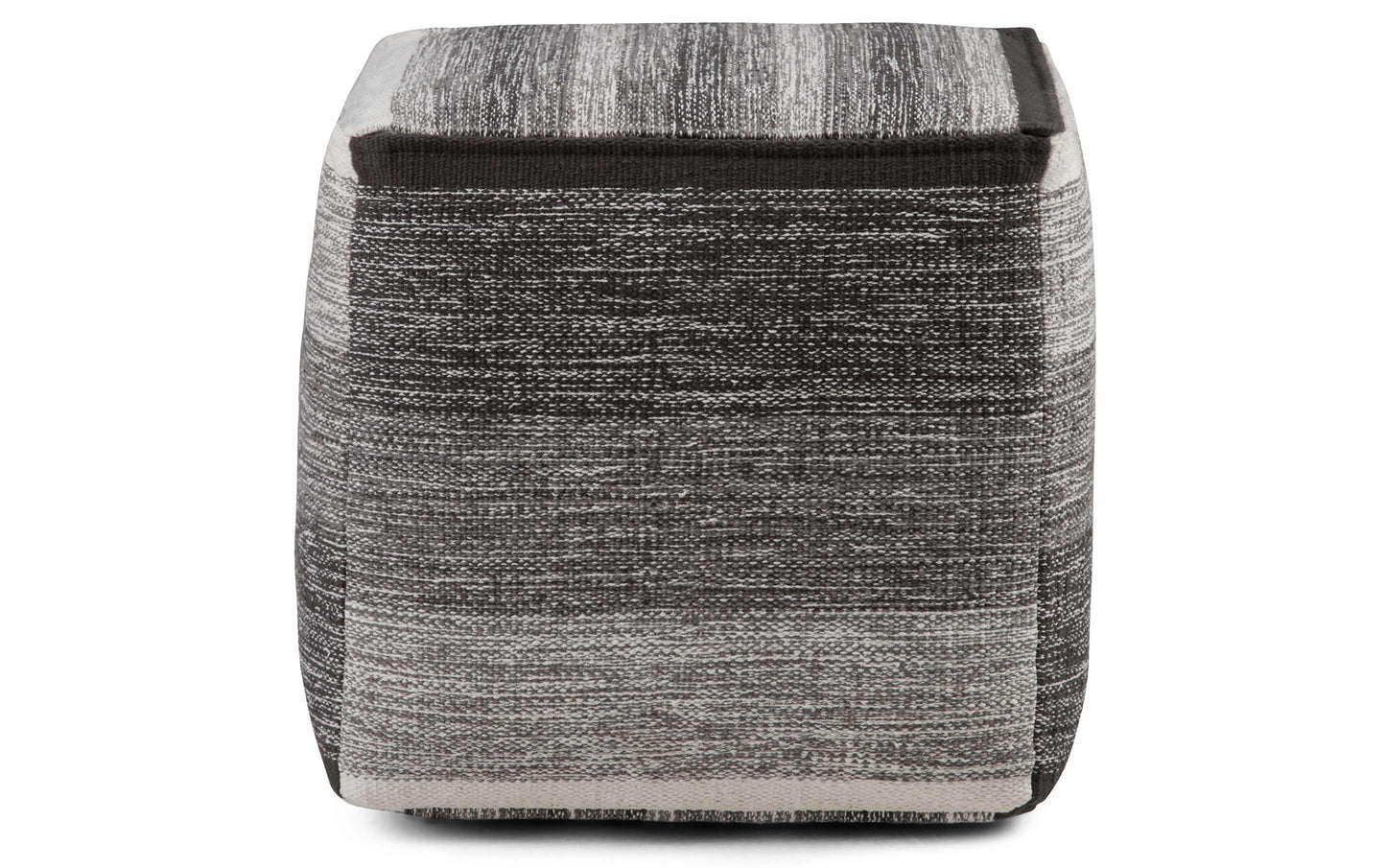Black/Grey | Naya Patterned Cube Pouf