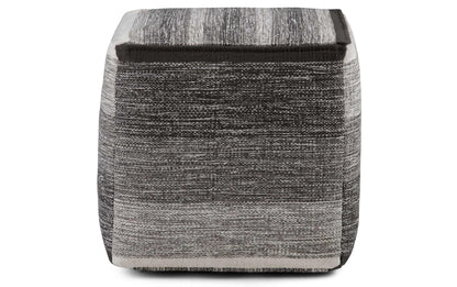 Black/Grey | Naya Patterned Cube Pouf