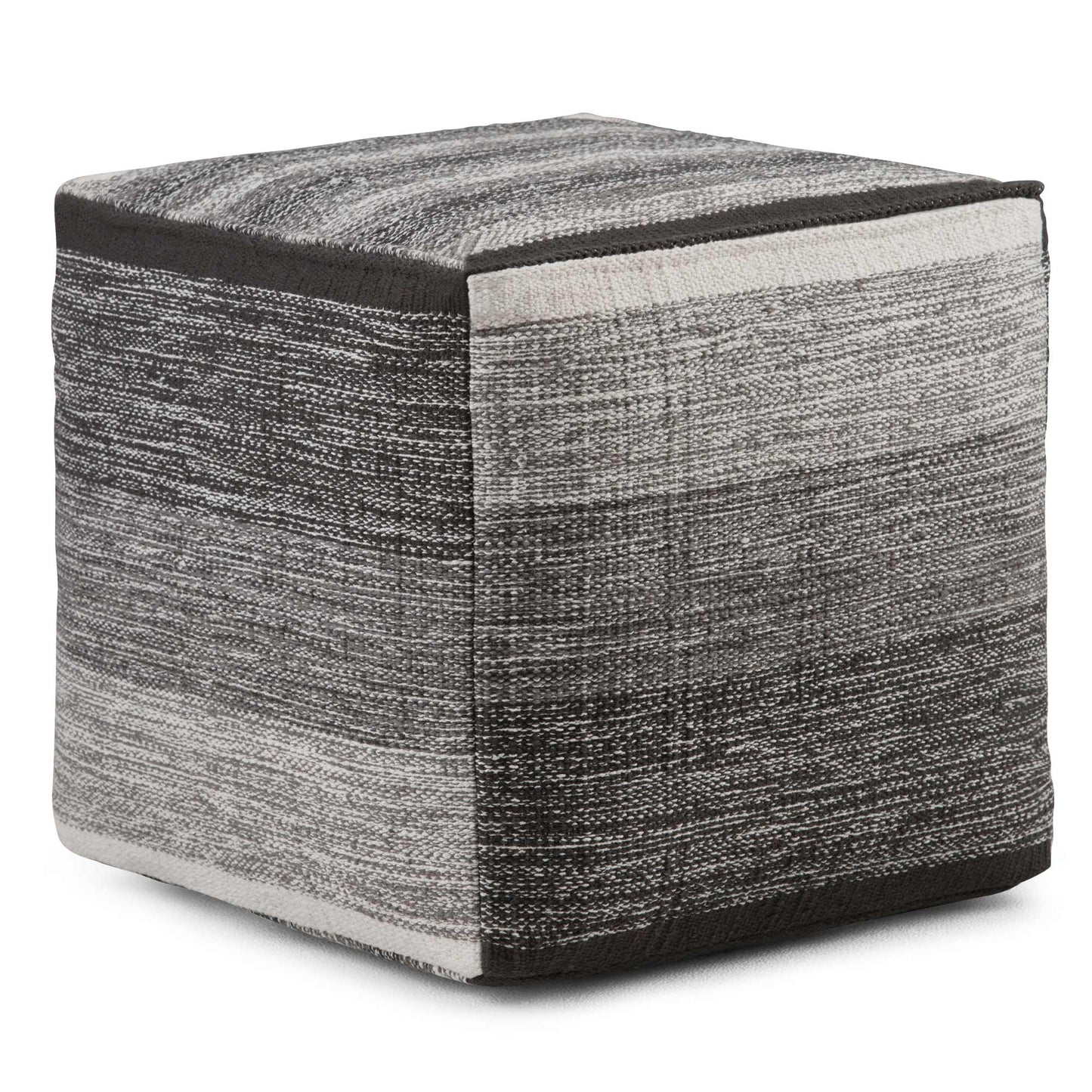 Black/Grey | Naya Patterned Cube Pouf