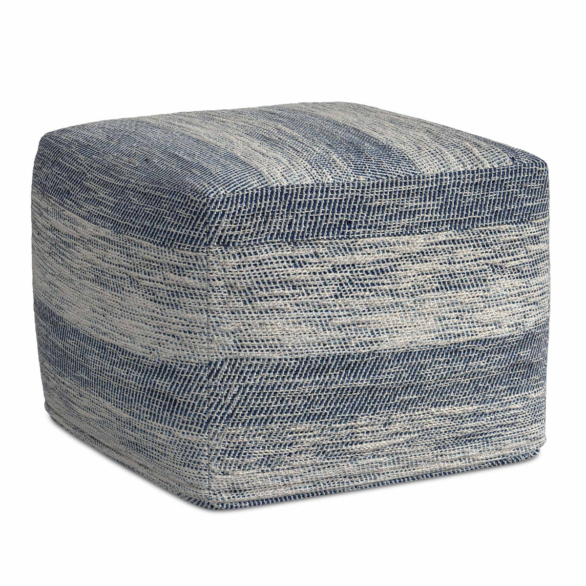Blue/Natural | Clay Square Pouf