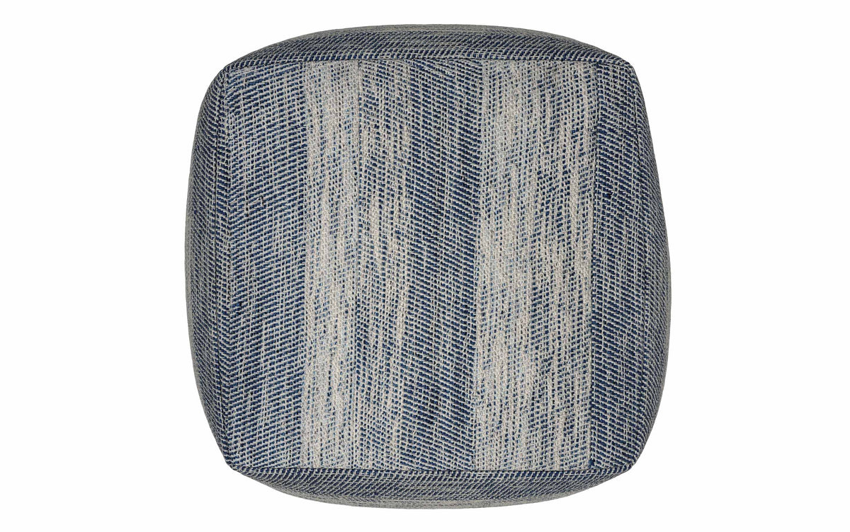Blue/Natural | Clay Square Pouf