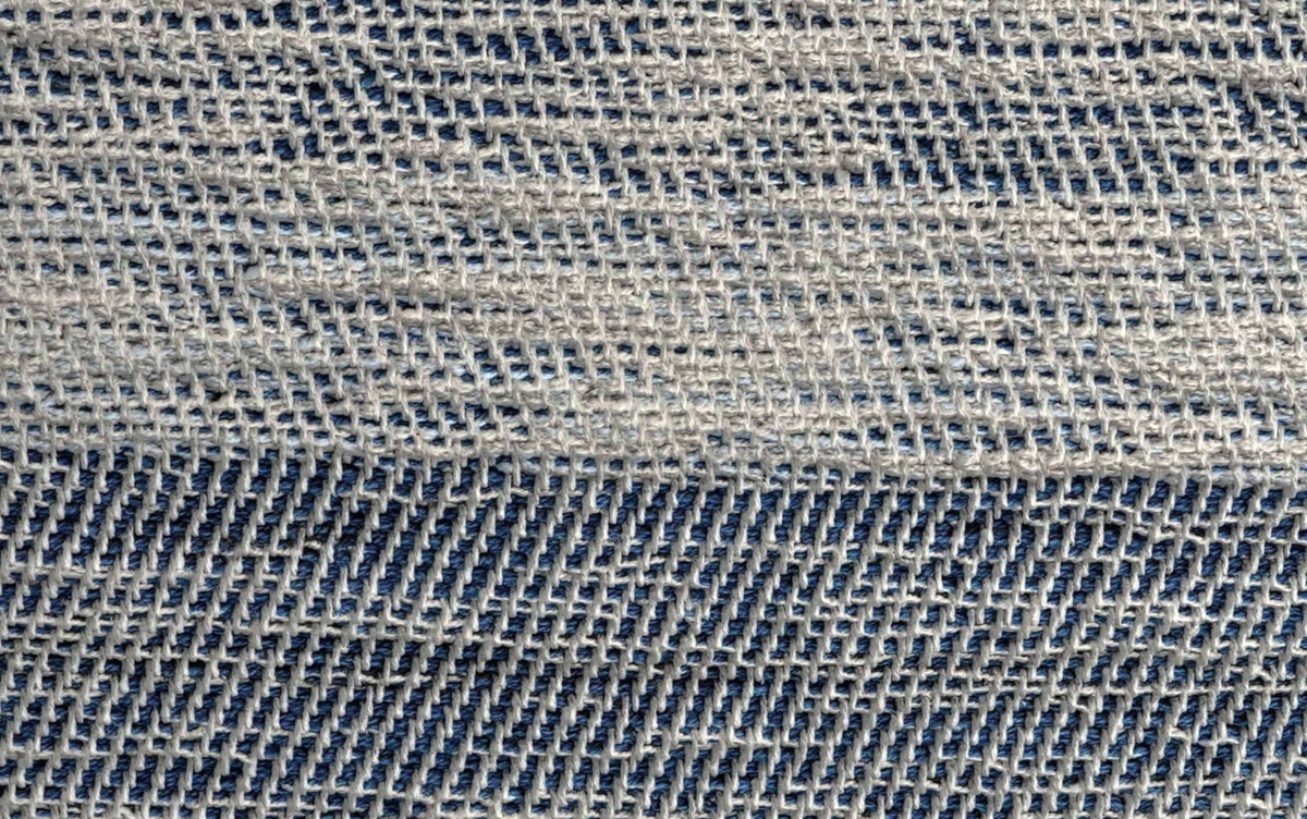 Blue/Natural | Clay Square Pouf