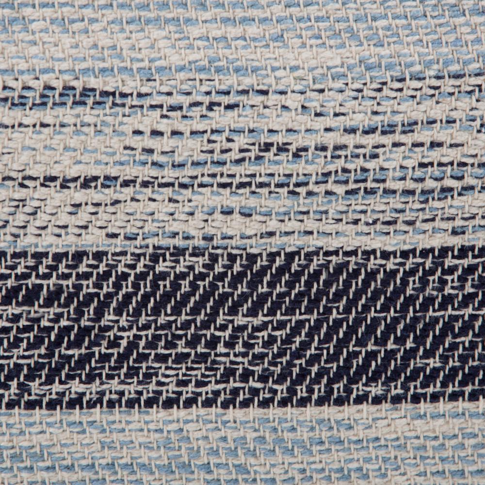 Dark Blue/Natural | Clay Patterned Square Pouf