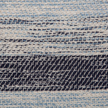 Dark Blue/Natural | Clay Patterned Square Pouf