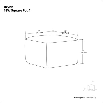 Patterned Black and Natural | Brynn Patterned Square Pouf